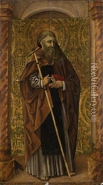 San Anton Oil Painting - Fernando Gallego y Taller