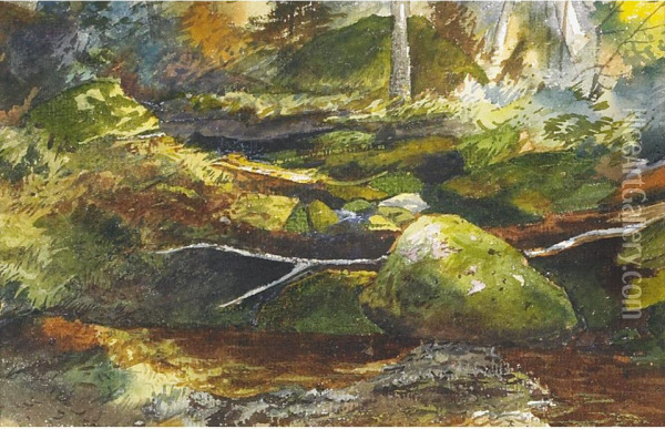 The Brook Oil Painting - Aaron Allan Edson