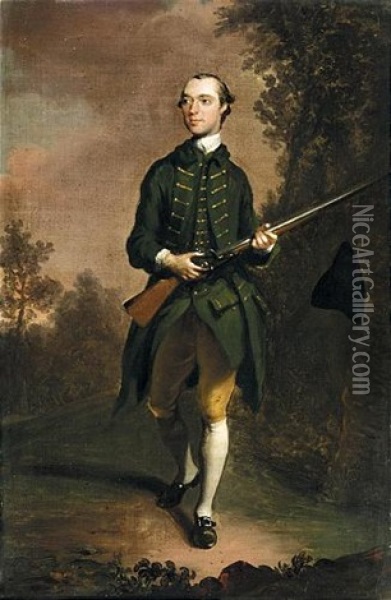 Portrait Of Sir Clement Boehm Trafford Oil Painting - Francis Hayman