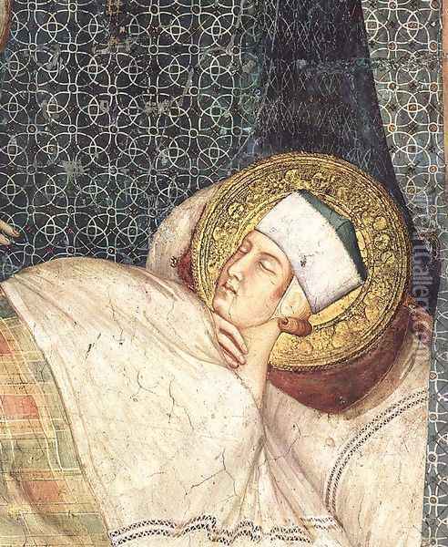 The Dream of St. Martin (detail) 1312-17 Oil Painting - Louis de Silvestre