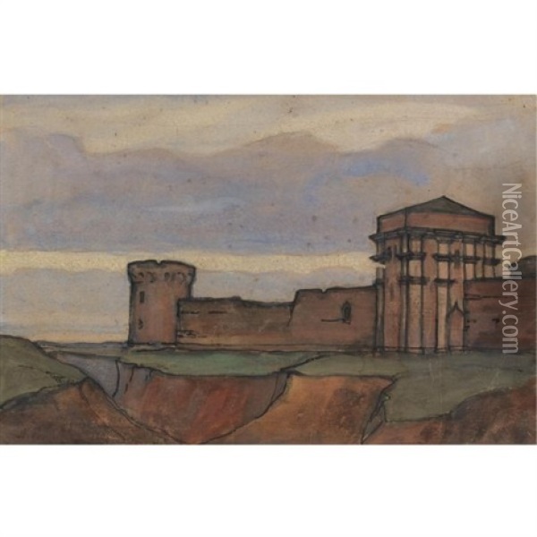 Fortress Oil Painting - Nikolai Konstantinovich Roerich