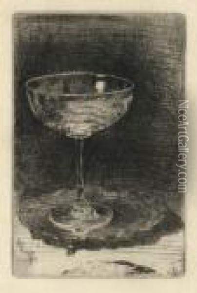 The Wine-glass Oil Painting - James Abbott McNeill Whistler
