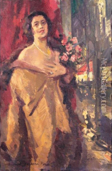 Portrait Of A Lady Oil Painting - Konstantin Alexeievitch Korovin