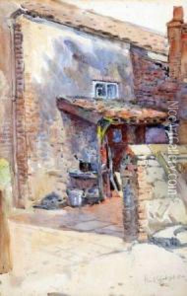 A Courtyard Oil Painting - Frank Southgate