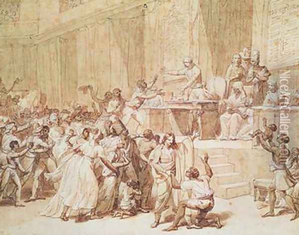 Decree of the National Convention Abolishing Slavery in the Colonies 4th February 1794 Oil Painting - Nicolas Andre Monsiau