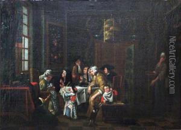 Reunion Familiale Oil Painting - Jan Jozef, the Younger Horemans