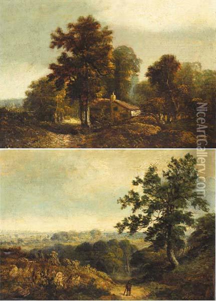 Near Glenties, County Donegal, 1850 (a Pair) Oil Painting - Cecilia Margaret Campbell
