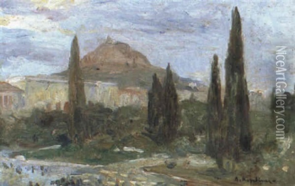 View Of Athens Oil Painting - Lykourgos Kogevinas