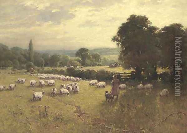 In green pastures Oil Painting - Ferdinand E. Grone