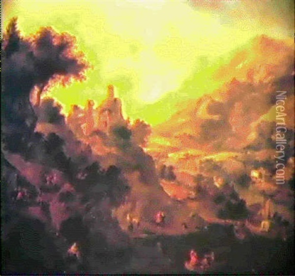 Vue De La Vallee Du Rhin Oil Painting - Jan Griffier the Elder