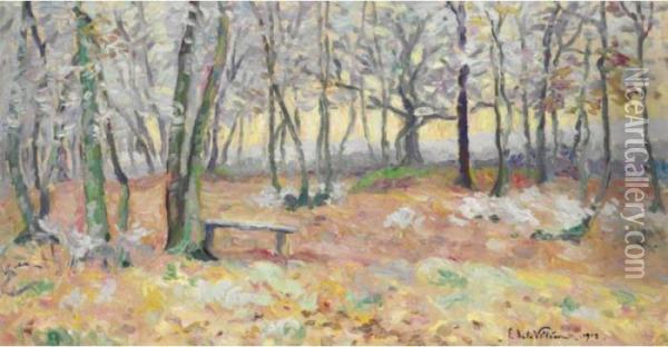 Neige Et Givre Dans Le Bois De Salvar Pres De Bilry Oil Painting - Emmanuel De La Villeon