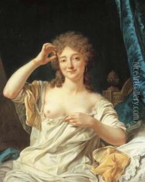 Portrait D'une Femme Assise Oil Painting - Jean-Francois Gilles Colson