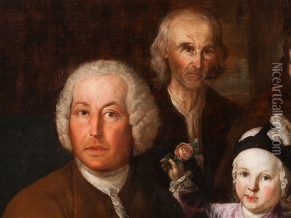 Large Family Portrait Oil Painting - Balthazar Denner