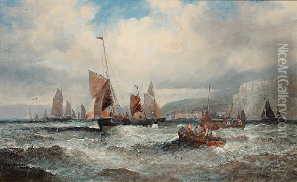 Scarborough Oil Painting - William A. Thornley Or Thornber