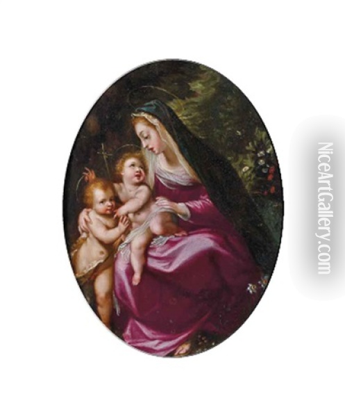 Vierge A L'enfant Avec Saint Jean-baptiste Oil Painting - Denys Calvaert
