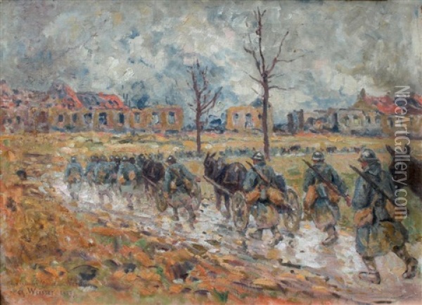 Verdun 1917 Oil Painting - Charles Louis Auguste Weisser