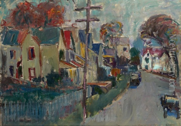 Town Scene Oil Painting - Abram Anshelevich Manevich