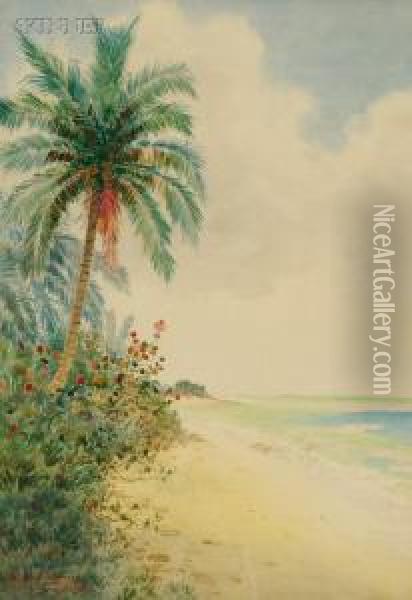 Bermuda Beach Oil Painting - Hartwell Leon Woodcock
