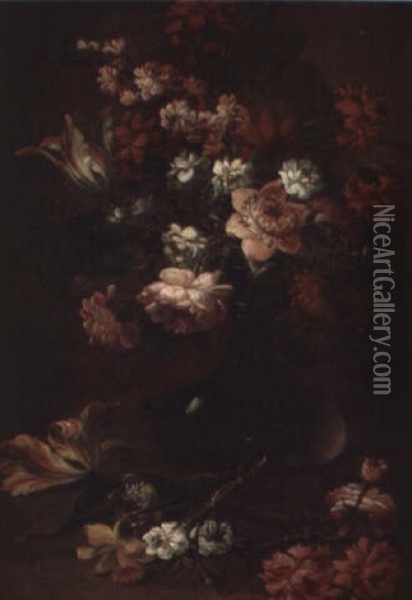 Bouquet De Fleurs Oil Painting - Margherita Caffi