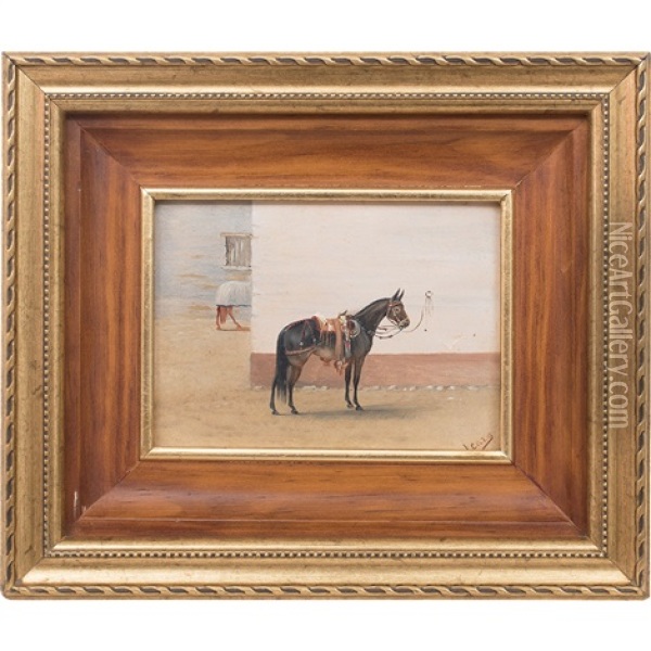 Mules With Mounts Oil Painting - Ernesto Icaza
