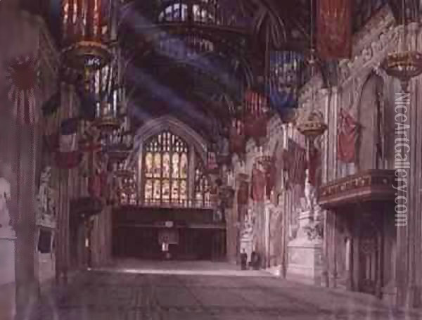 Interior of the Guildhall Oil Painting - W.D. Radcliffe Beresford