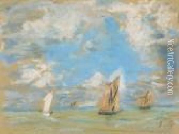 Voiliers Oil Painting - Eugene Boudin