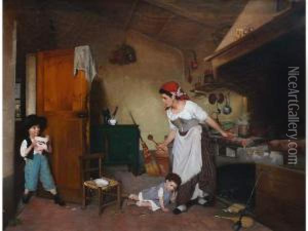 Jeux D Enfants Oil Painting - Gaetano Chierici