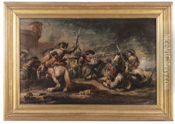 Battaglia Con Cavalieri Oil Painting - Francesco Simonini