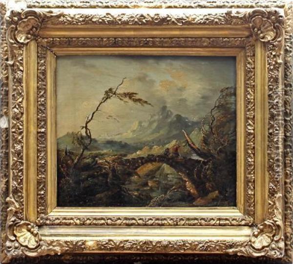 View Of Carrbridge Oil Painting - John MacWhirter