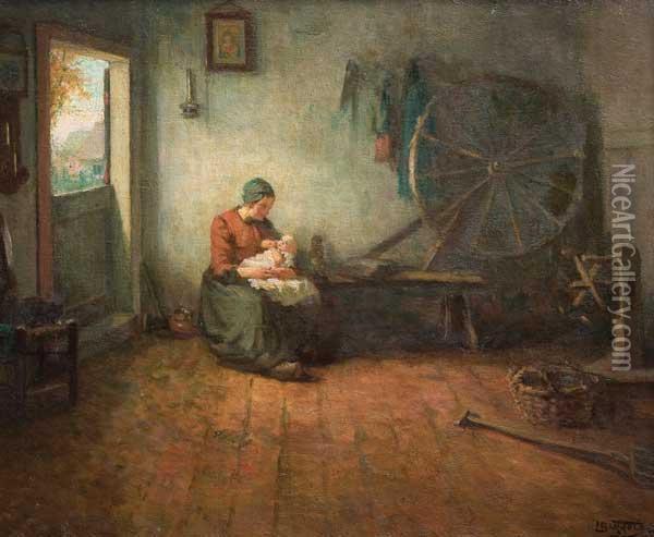 Maternidad Oil Painting - Manuel Barthold