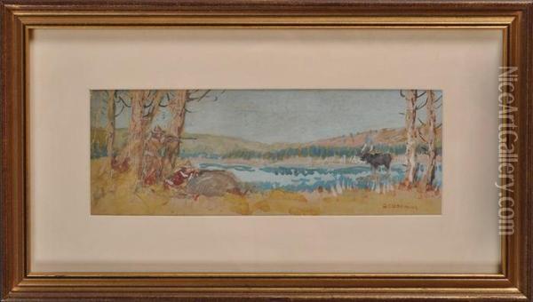 Hunting Scene Oil Painting - Edwin Willard Deming