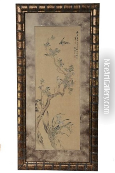 Wen Luo Painting Of Flowers & Birds, Wen Luo (1790 - 1849) Oil Painting -  Weng Luo