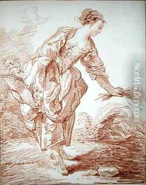 La Jardiniere Oil Painting - Jean-Honore Fragonard