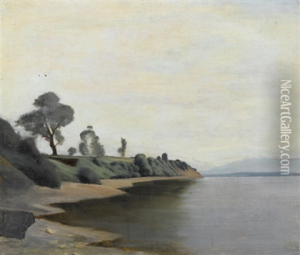 Seeuferpartie Oil Painting - Barthelemy Menn