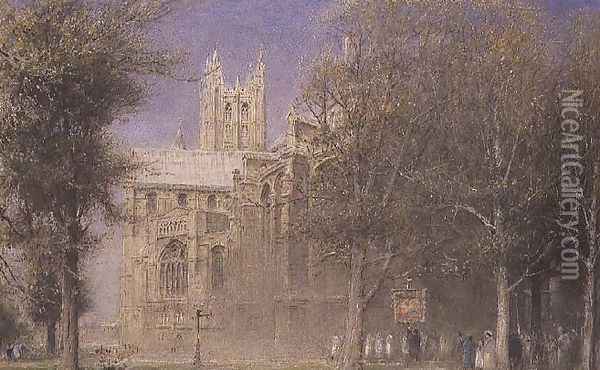 Canterbury Cathedral Oil Painting - Albert Goodwin