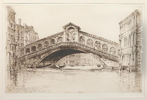 Ponte Vecchio; The Rialto Oil Painting - Frederick Arthur Farrell