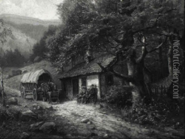 Vor Der Pirschhutte Oil Painting - Elmar von Eschwege