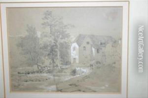 Snuff Mill At Frenchay Oil Painting - James Jackson Curnock