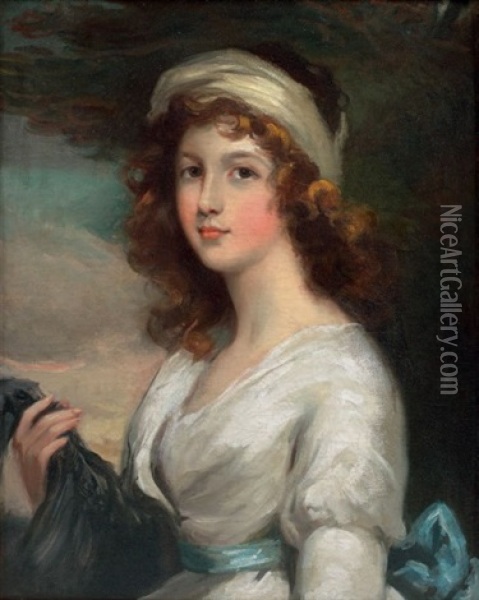 Portrait De Femme A La Robe Blanche Oil Painting - Sir Henry Raeburn