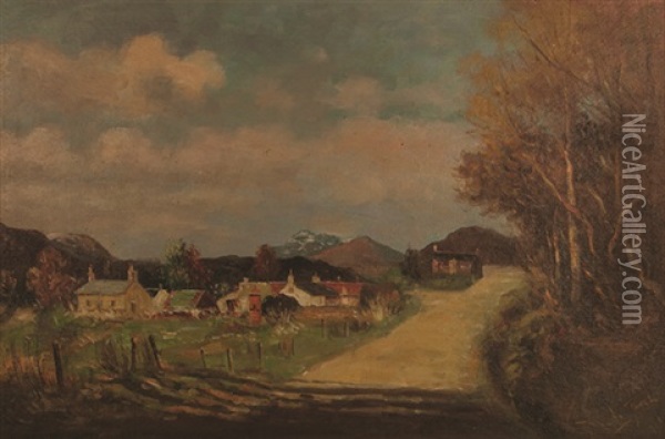 Farm Houses Oil Painting - Tinus de Jongh
