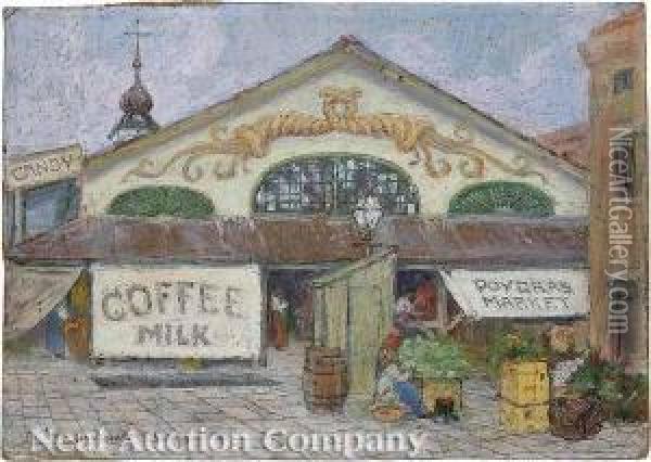 Poydrasmarket, Baronne St. Oil Painting - William Woodward