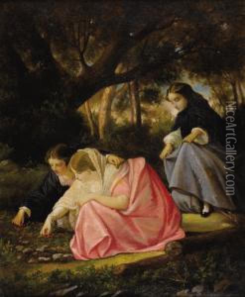 Berry Gatherers Oil Painting - Thomas Truman Spear