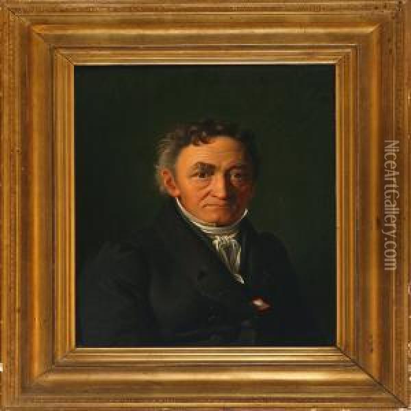 A Portrait Ofprofessor Of Botany, C Oil Painting - Constantin Hansen