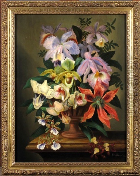 Vase Garni De Fleurs Oil Painting - Joseph Panneel
