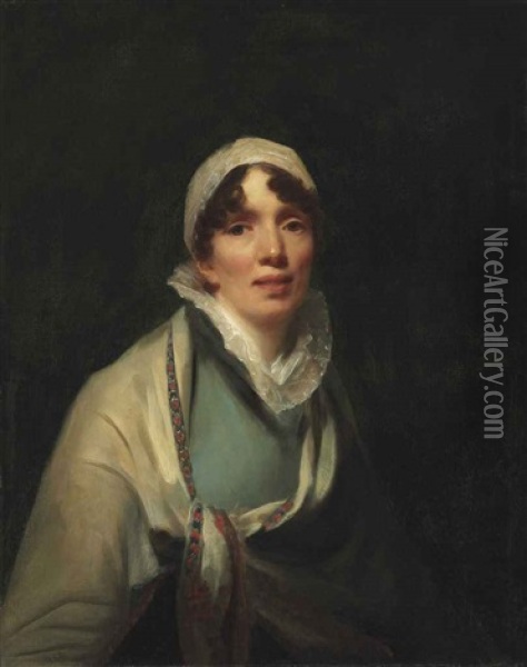 Portrait Of Mrs. Helen Colvin, Nee Renny Oil Painting - Sir Henry Raeburn