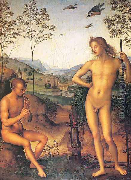 Apollo and Marsyas Oil Painting - Pietro Vannucci Perugino