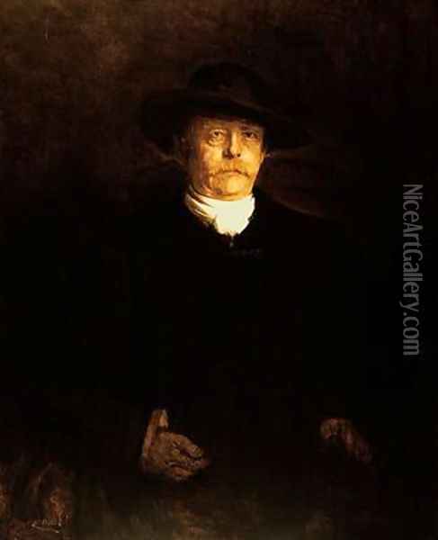 Portrait of Otto Von Bismarck Oil Painting - Franz von Lenbach