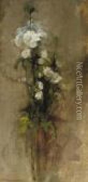 White Roses Oil Painting - Piet Mondrian