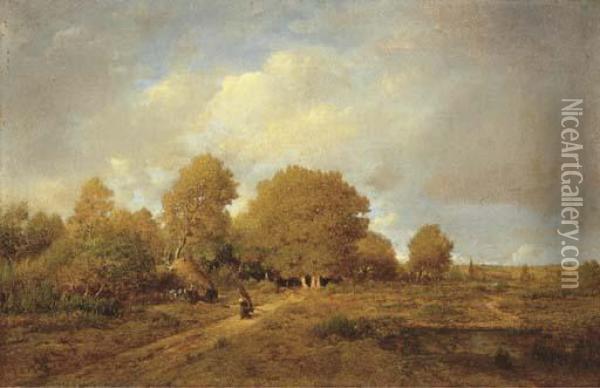 Porteuse De Fagots Oil Painting - Theodore Rousseau