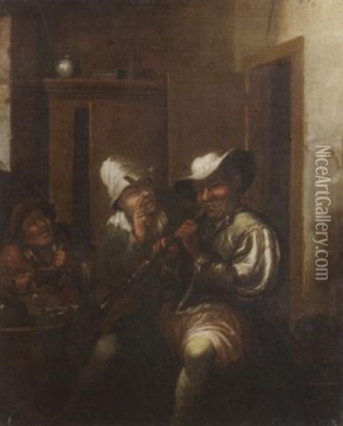 Musikanten Im Wirtshaus Oil Painting - Joos van Craesbeeck
